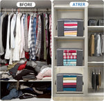Organisateur de garde-robe en tissu non tissé gris