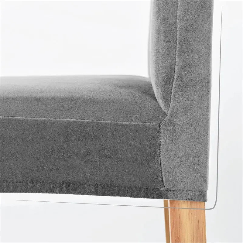 housse chaise velours gris moderne étendue mariage banquet salle manger echangetable sofa cover