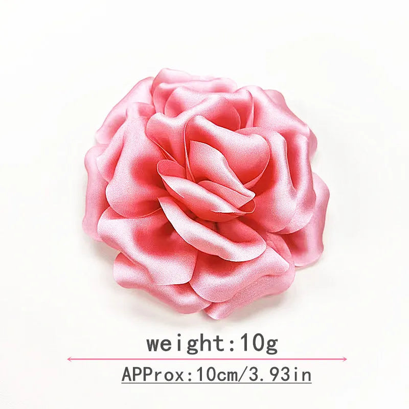 fleur artificielle 3d satinée plissée rouge rose bleu vert beige blanc classique romantique pince