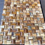 panneau décoratif bois cubes géométriques moderne marron clair foncé autocolant 3d