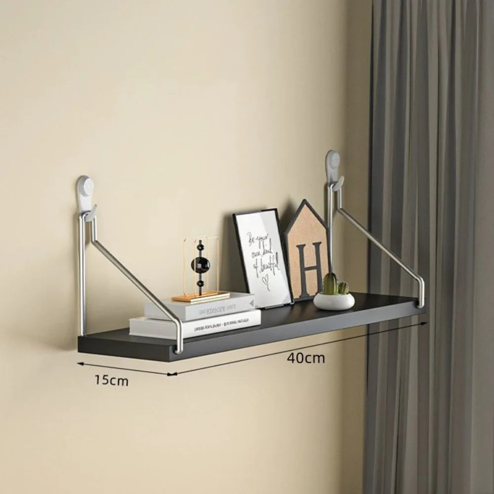 étagère murale bois moderne clips magnétiques boîte rangement salon minimaliste blanc noyer