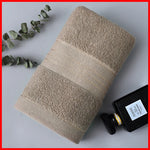 serviettes coton polyester rayures dorées bleu beige marron absorption rapide toilette classique adultes