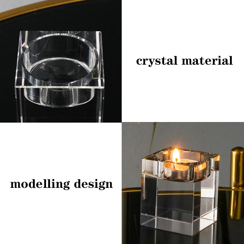supports bougie modernes transparents cube adhésif décoration maison bougie assortie petite chauffe plat