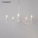 lustre classique blanc 51cm 46cm fleur lotus chaîne ajustable ampoules E14 autonome