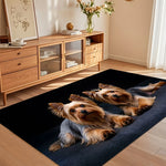 tapis yorkshire terrier moderne noir marron gris lavable polyester salon chambre hôtelextérieur commercialisation