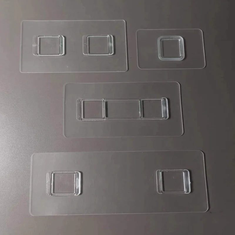 support savon transparent adhésif moderne rectangulaire carrés plastique fixe rangement