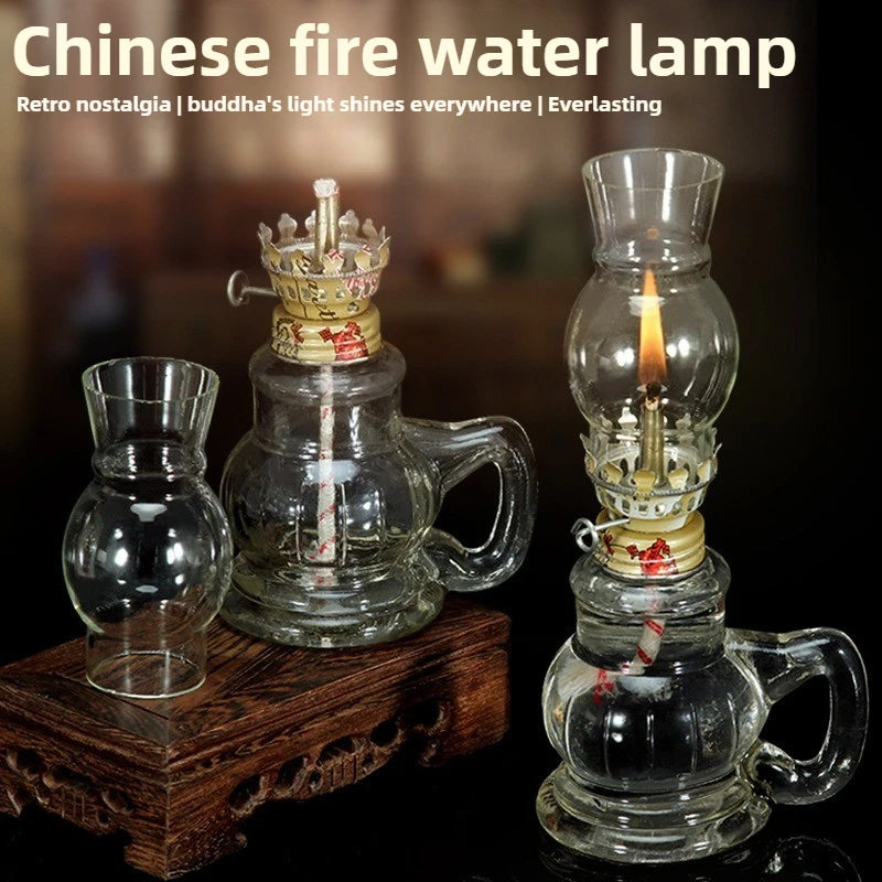 lampe huile rétro verre transparent motifs floraux décoration ancienne intérieure bougie flottante mariage noël
