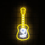 néon lumineux guitare rock roll live music couleur rouge bleu jaune blanc fixations