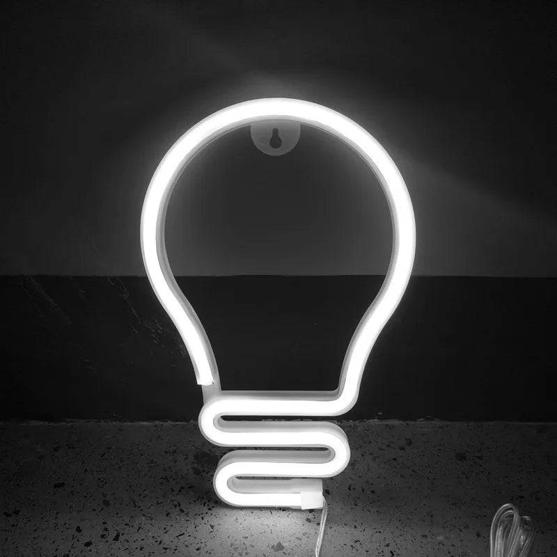 lampe led néon bleu rose blanc décoration chambre moderne minimaliste batterie usb