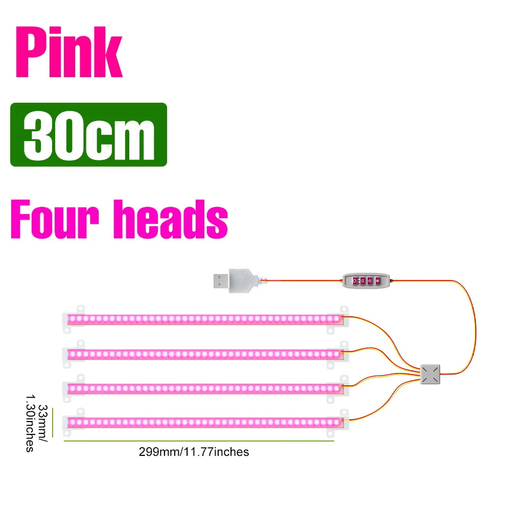 lampe led plante 30 50cm blanc rose bleu moderne clips adaptable usb