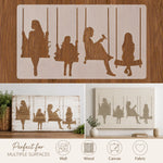 silhouettes personnes balançoires blanc brun minimaliste cadre transparent adhésif décoration mur diy maison