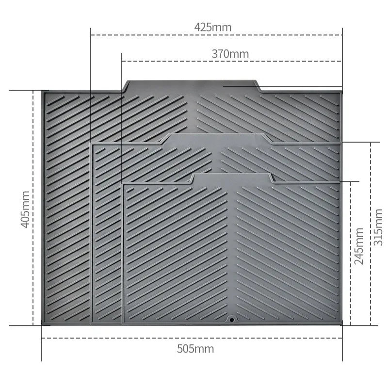 tapis cuisine silicone gris violet rayures diagonales moderne antidérapant respectueux environnement opaquet adhésif