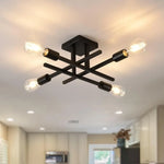 plafonnier industriel moderne suspension transparente noir doré salon chambre