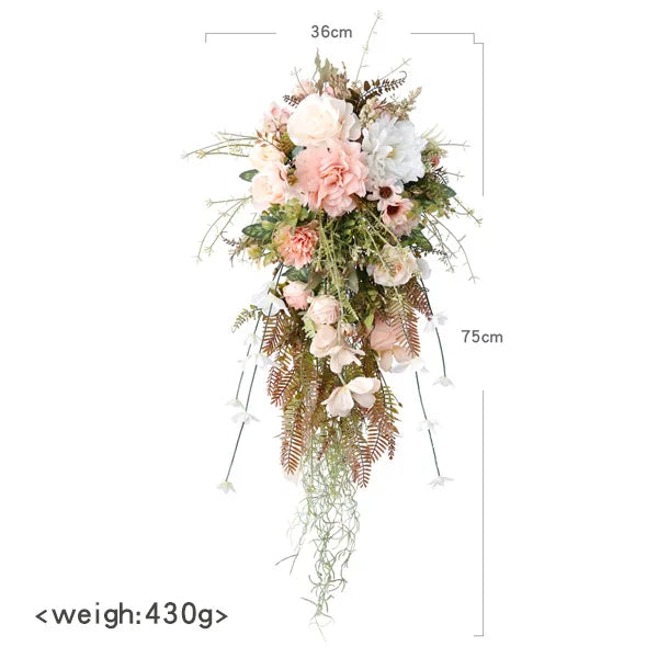 bouquets mariage fleurs artificielles cascade blanc rose violet bleu