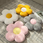 coussin fleur peluche lavable rose gris vert jaune violet moderne chambre lit