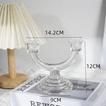bougeoir verre classique transparent gravé décoration maison bougie aromathérapie ornement table