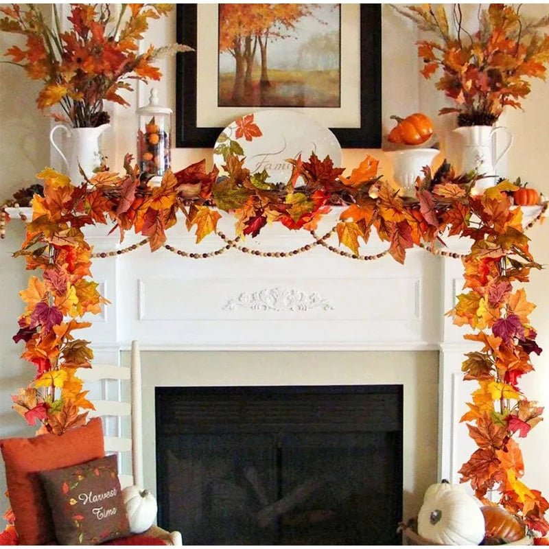 Guirlande de feuilles d'érable artificielles pour Thanksgiving