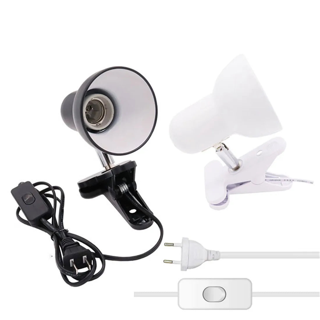 lampe table moderne pinces led rechargeable câble 150cm interrupteur blanc opacité rond conique