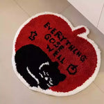 tapis vert pomme motif pommes décoratif cartoon antidérapant imperméable intérieur extérieur 118x140cm 58x70cm 78x90cm