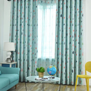 rideau moderne motif gouttes colorées opaque bleu clair rouge vert gris polyester haute qualité