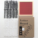 tableau lettres feutre gris bois clair moderne minimaliste support mural intégré alphabet deco chambre