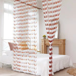 rideau marron blanc moderne hauteur 200cm largeur 100cm transparent opaques alternés
