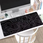 tapis souris noir blanc lignes abstrait moderne antidérapant grande taille gaming