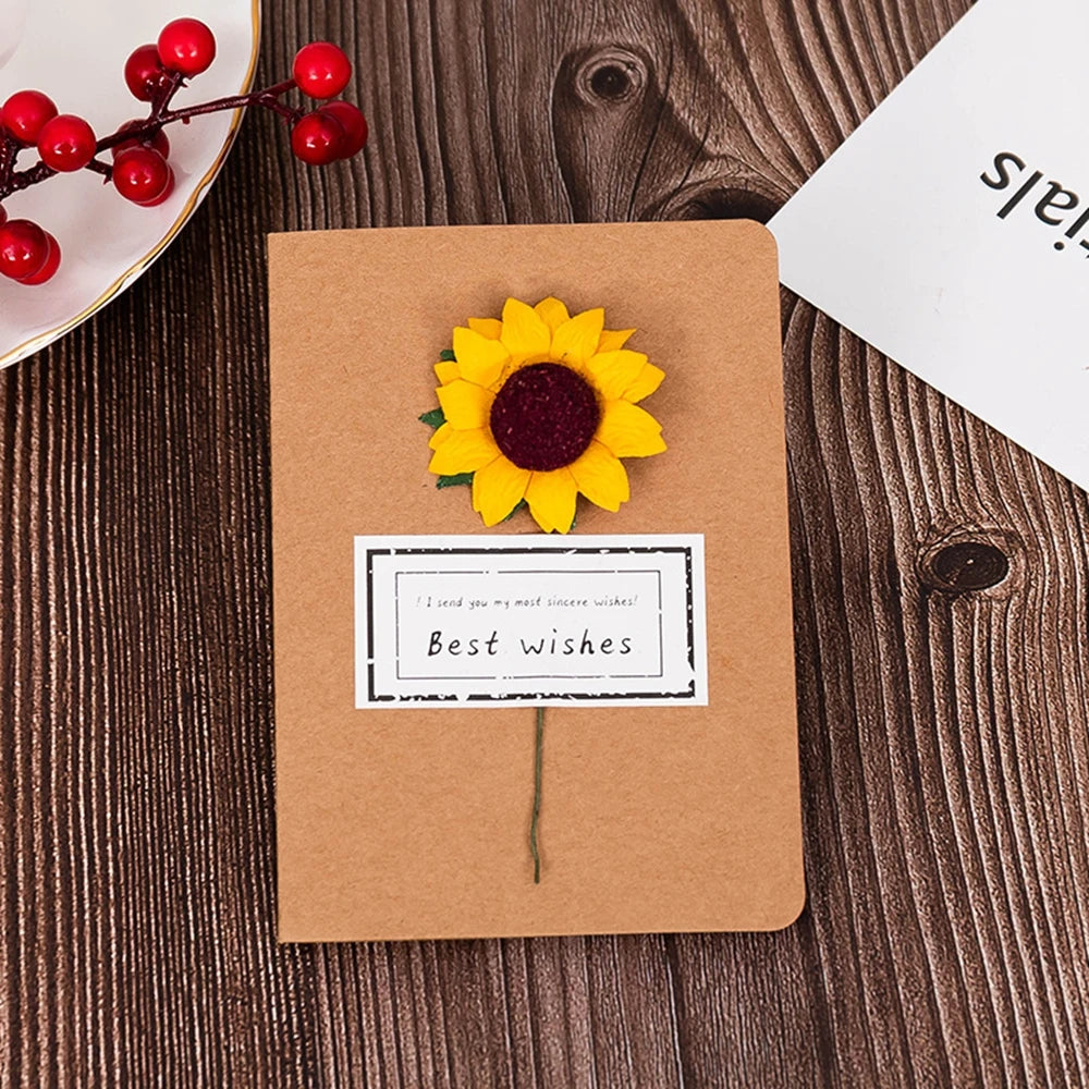 cartes voeux vintage enveloppes fleurs artificielles ruban jute anniversaire mariage noel retraite