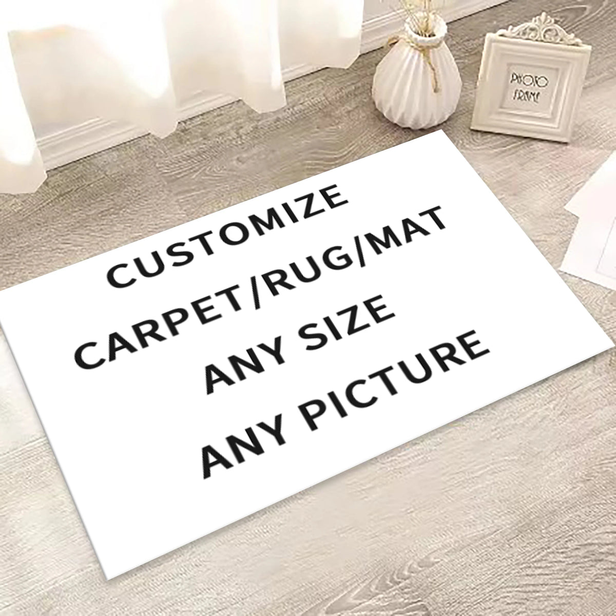 tapis personnalisable vinyle polyester antidérapant moderne points noirs blancs usage intérieur maison porte cuisine