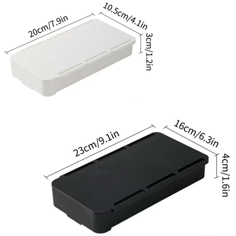 rangement sous table tiroir adhésif noir blanc minimaliste moderne multifonction crayon gomme pinceau maquillage