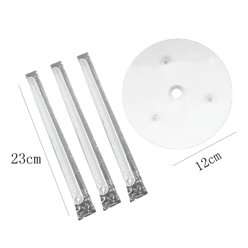 support gâteau blanc moderne disques tiges adhésif portable cuisine