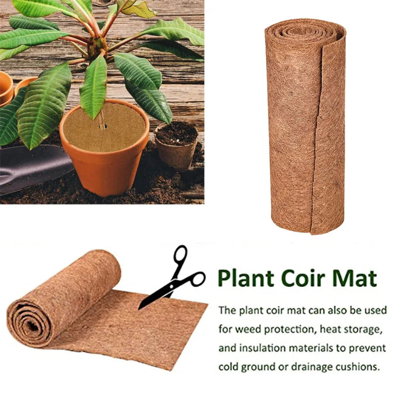 tapis coir marron clair plantes texture naturelle adhésif rustique isolation végétale fibre coco non