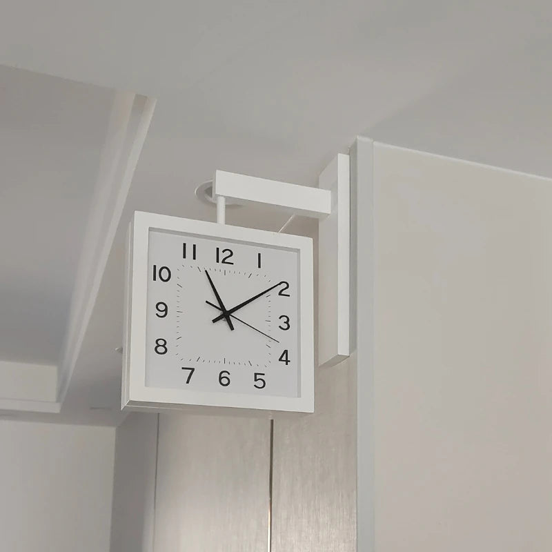 horloge murale bois naturel cadran blanc moderne minimaliste aiguille quartz batterie
