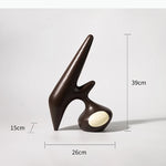 sculptures abstraites modernes bois céramique marron beige blanc noir decoration intérieur abstraite minimaliste