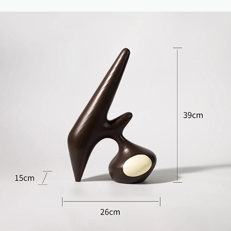 sculptures abstraites modernes bois céramique marron beige blanc noir decoration intérieur abstraite minimaliste