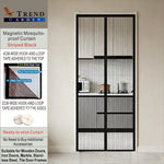 rideau magnétique anti moustiques noir rayures moderne adhésif porte été respirant 80cm 210cm