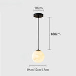 lampe suspendue moderne marbre blanc beige salon chambre 10cm 12cm 15cm
