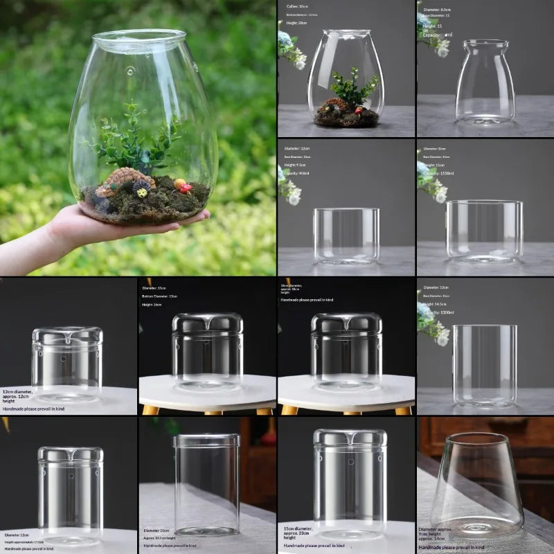 terrarium verre transparent plantes artificielles décoration miniature intérieur moderne décoratif