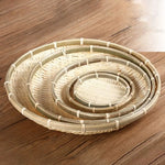 assiettes bambou tissage traditionnel rustique naturel 13cm 15cm 22cm 26cm 30cm