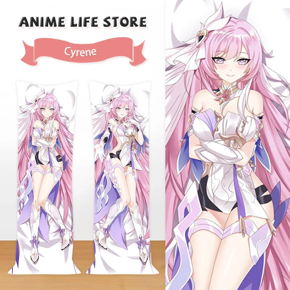 housse coussin dakimakura anime rose violet décorative lit chambre grande taille imprimée double face
