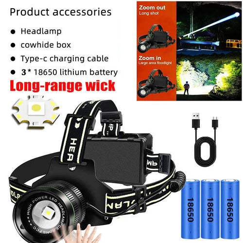 lampe frontale led rechargeable puissante modes luminosité variés couleurs noires rouges vertes bandeau élastique