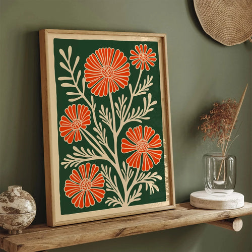 toile d'art graphique feuille plante monstera bohème moderne décoration maison verte ornemental chambre salon