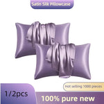 protège oreiller satin violet rose noir champagne moderne doux lit coton polyester