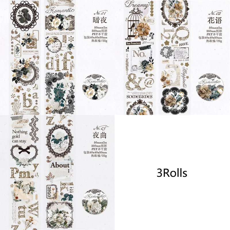 rubans autocollants fleurs lettres dentelle vintage scrapbooking deco agenda junk journal blanc noir beige