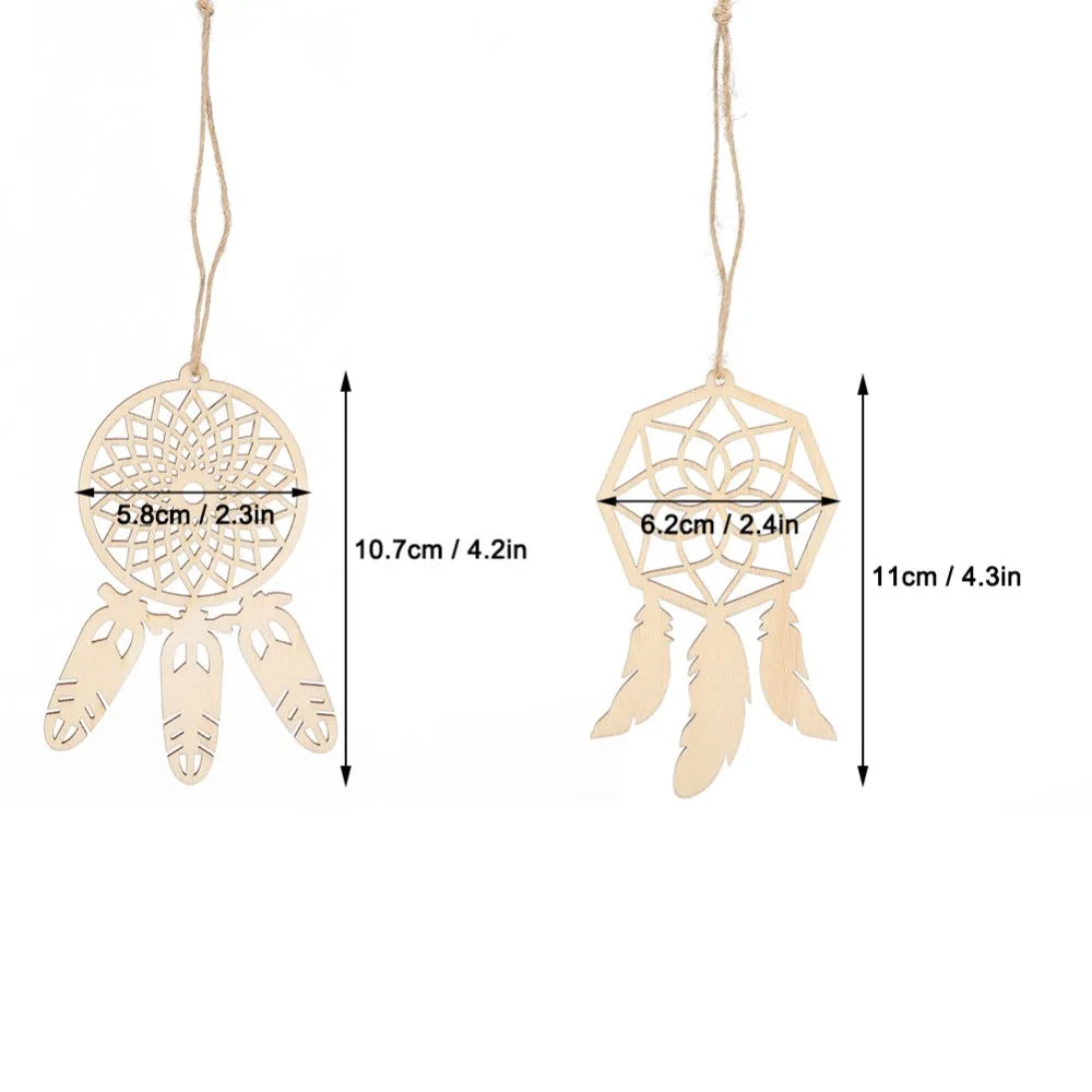 décoration murale dreamcatchers bois naturel traditionnel crochet plumes cordelettes artisanat ornement suspendre kit