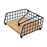 support serviettes moderne porte serviettes bois noir distributeur serviettes plates bras rustique décoration cuisine