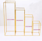 supports décoration or métallique moderne plateau transparent pièces minimalistes élégants