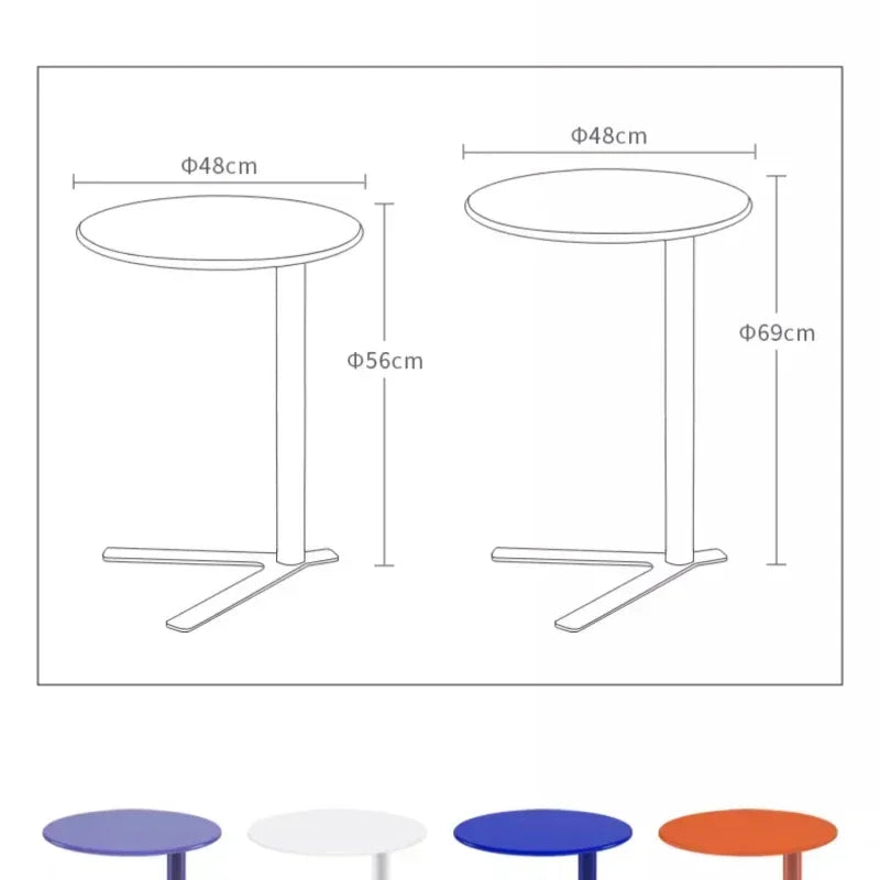 table d'appoint moderne table ronde acier inoxydable verre transparent minimaliste décoration maison plateau 48cm