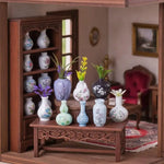 miniatures vases résine violet noir vert bleu blanc fleurs décoratives artisanat maison