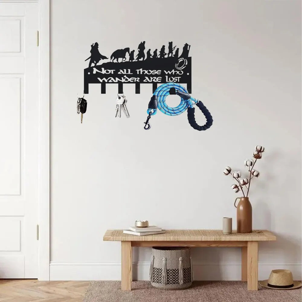 porte clés mural noir silhouettes personnages animaux texte inspiration moderne fixationsCLUS